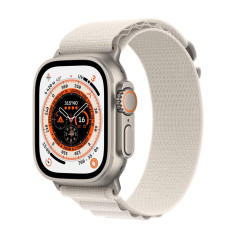 Apple Watch Ultra + Cellular, caja de titanio de 49 mm con hebilla Alpine Stellar Light tamaño L