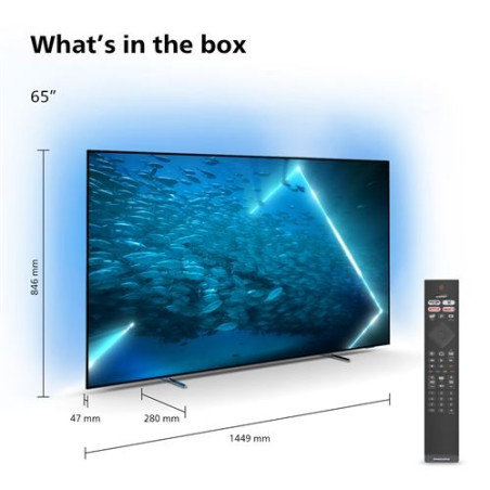 OLED TV Philips Ambilight 65OLED707/12 164 cm 4K UHD Android TV Cromo Oscuro 2022