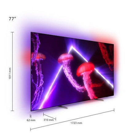 OLED TV Philips 77OLED807 194 cm Ambilight 4K UHD Android TV Metal Plata